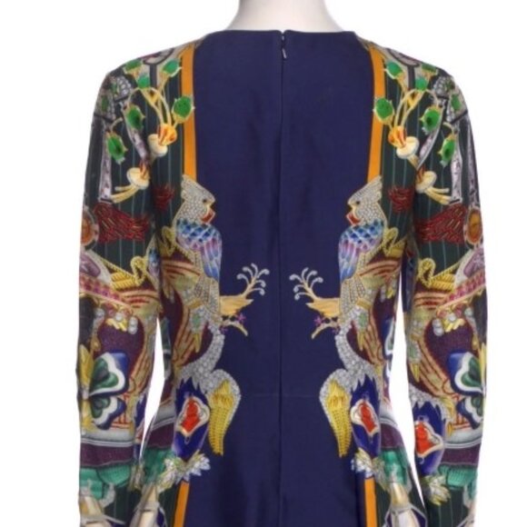 Mary Katrantzou Blue Totem Printed Graphic Midi Dress Size: S/US4 (Orig. $1250) - Picture 3 of 9